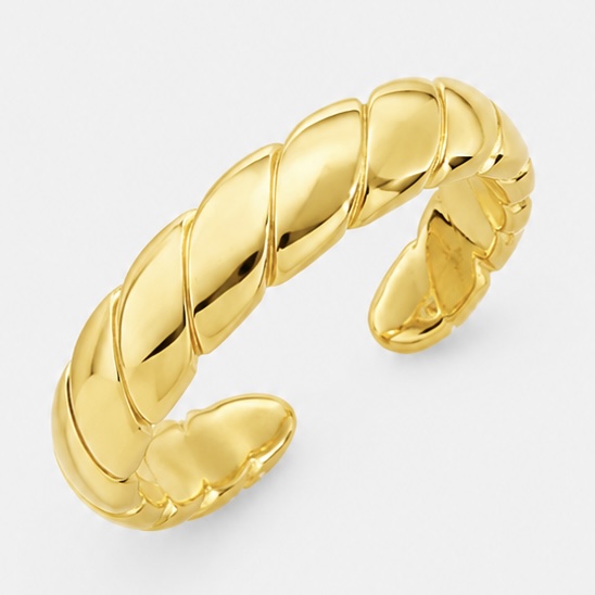 Anel Croissant Achatado - Ouro