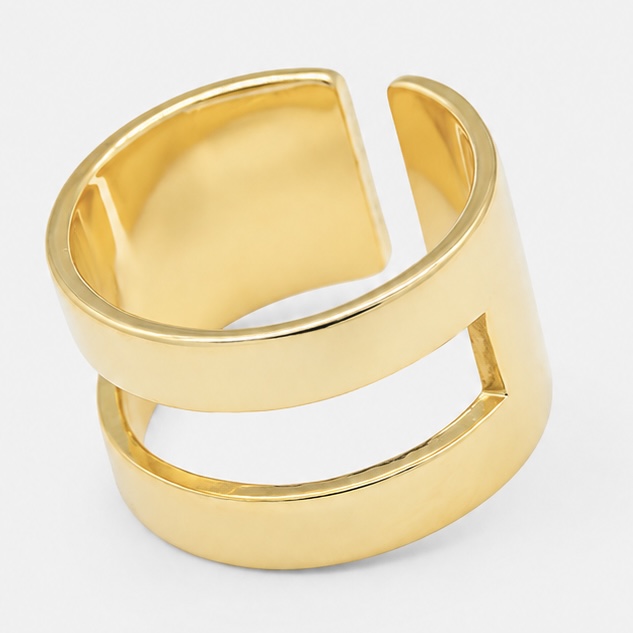 Anel Aro Duplo Liso - Ouro