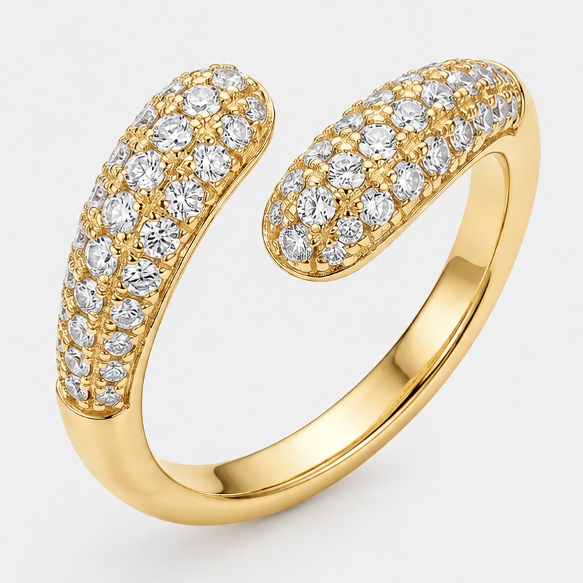 Anel Gotas Cravejadas - Ouro