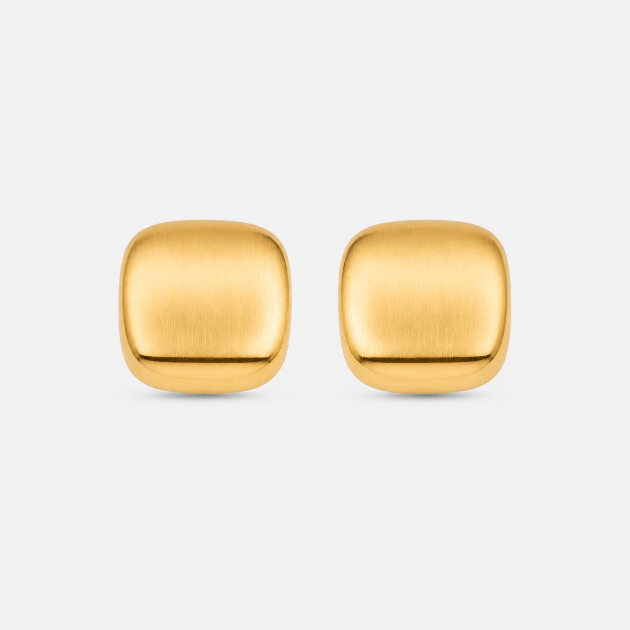 Brinco Quadrado Liso Acetinado - Ouro