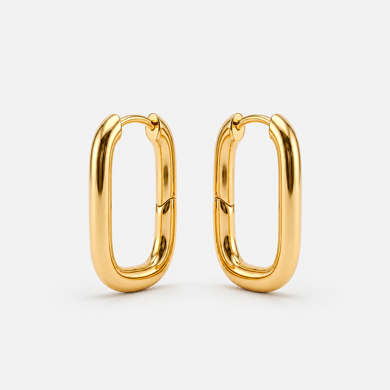 Brinco Argola Retangular - Ouro