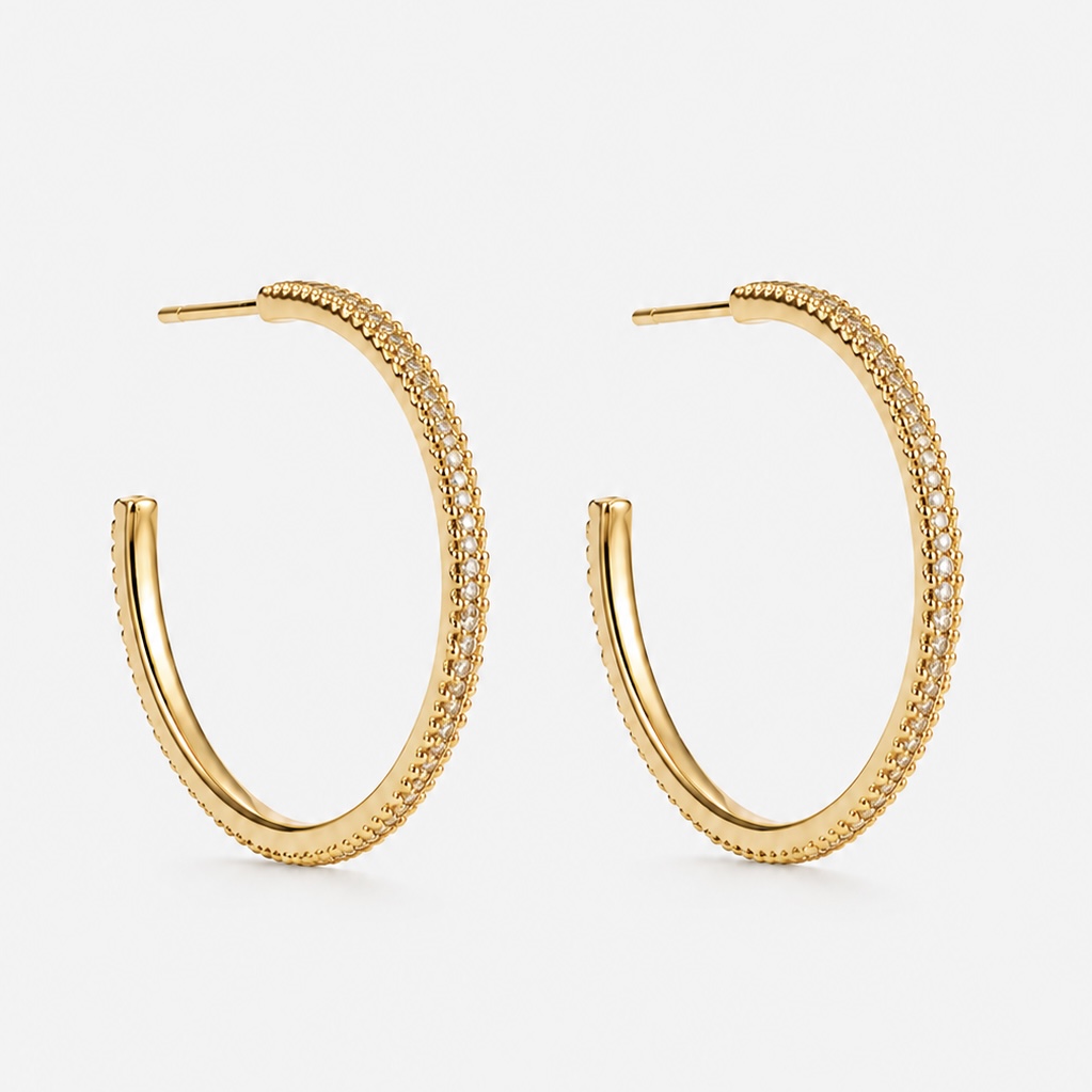 Argola Fio Cravejada G - Ouro