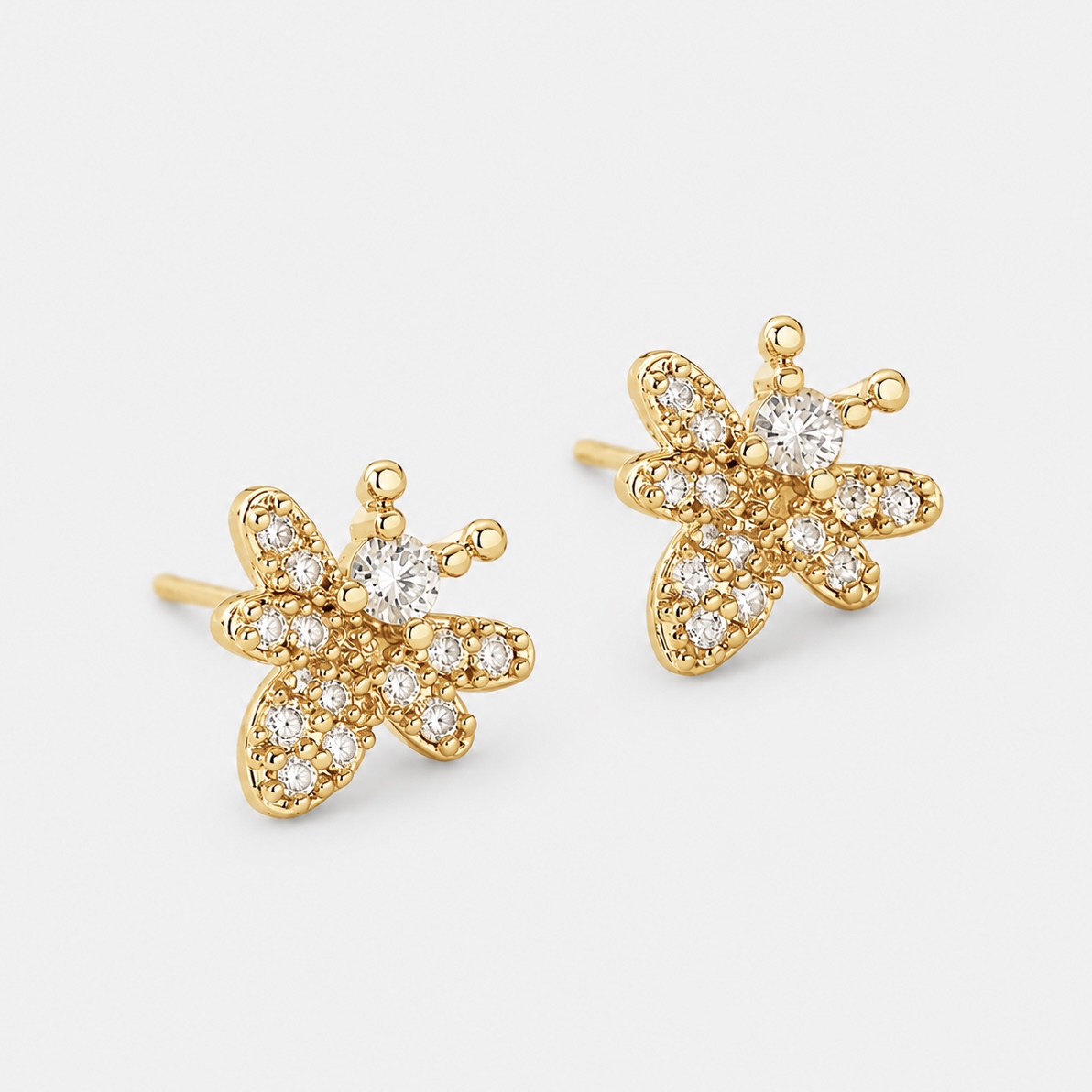 Brinco Abelha Cravejada - Ouro