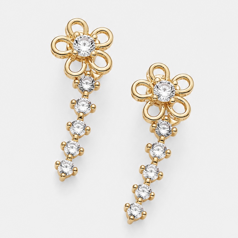 Brinco Ear Cuff Flor - Ouro