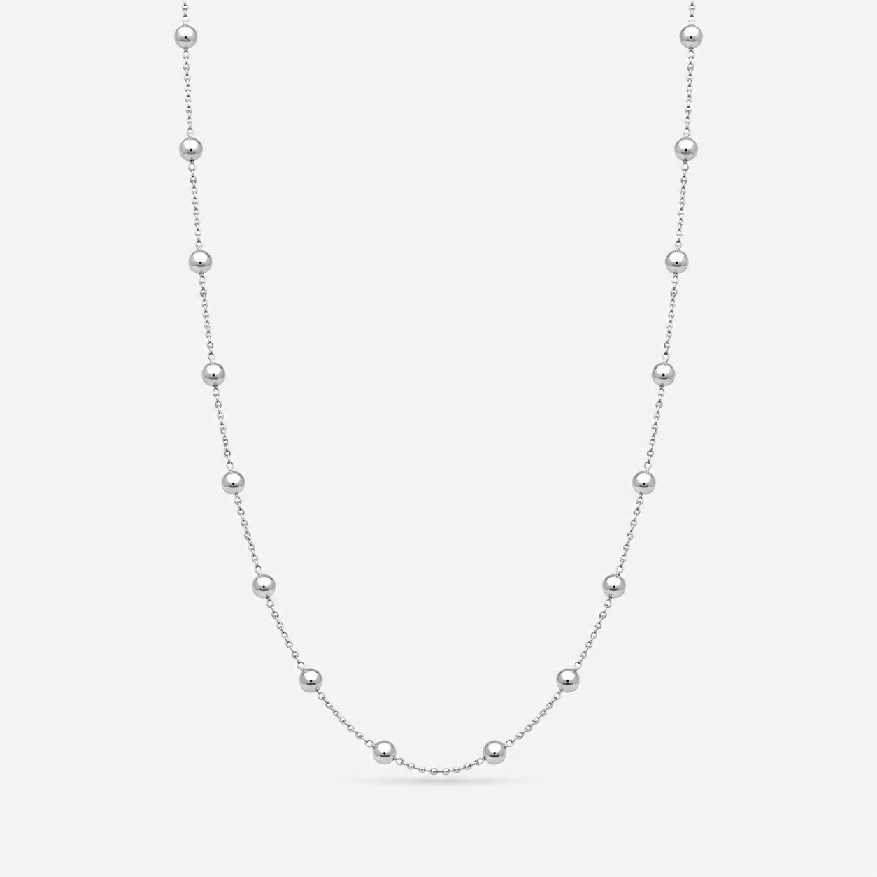 Colar Bolinhas 60 cm - Ródio
