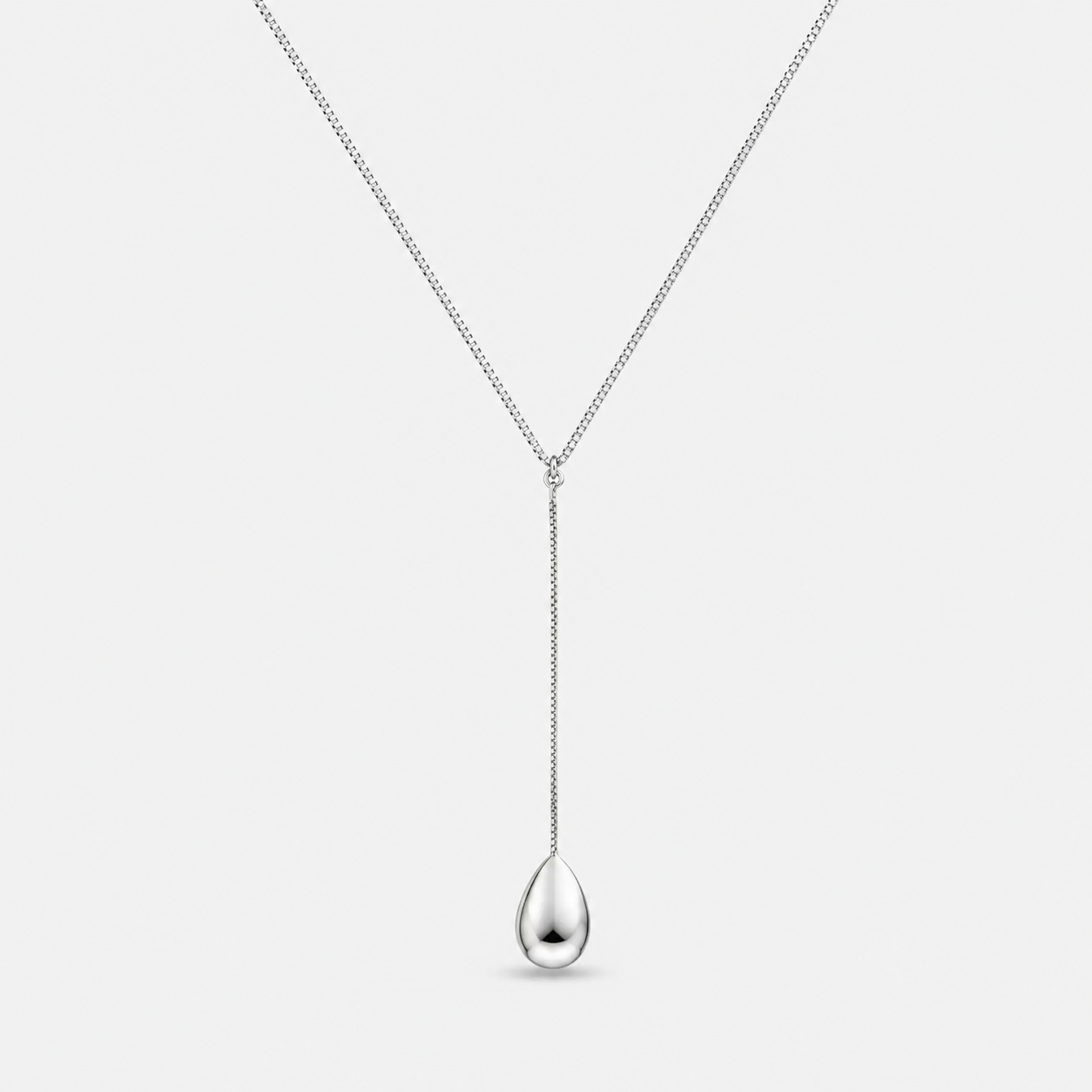 Colar Gravatinha Gota - Ródio