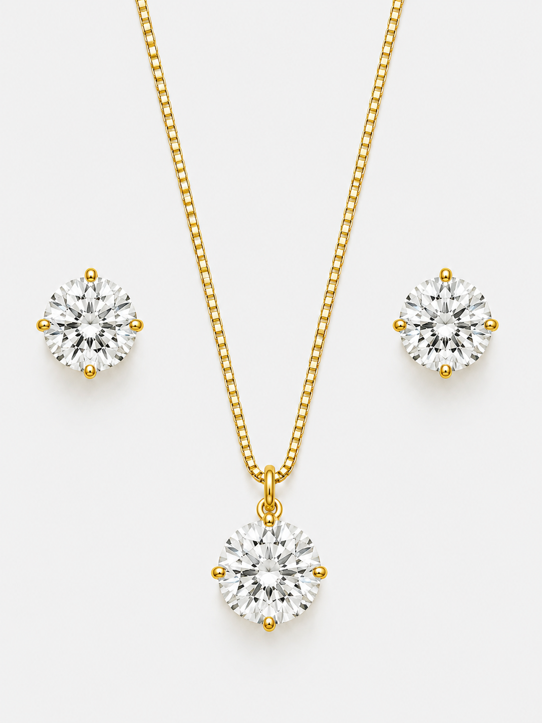 Conjunto Ponto de Luz Cristal - Ouro