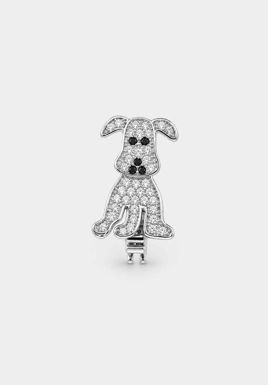 Pingente Cachorro Zircônia - Ródio